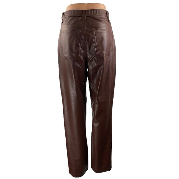 Abercrombie & Fitch The 90s Straight Ultra High Rise Brown Trousers Pants Size 6 - Picture 3 of 5
